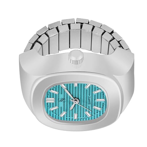 Image of Shocknshop Analog Fashion Stainless Steel Square Silver Ladies Ring Watch for Women -W165