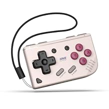 IINE Mini Retro Game Controller, Pocket-Size Wireless Mini Game Controller with Keychain Design, Portable Travel Controller for Mobile & PC Gaming Grey