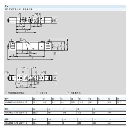 Distributeur à commande électrique double VUVS-L30-M32C-AD-G38-F8