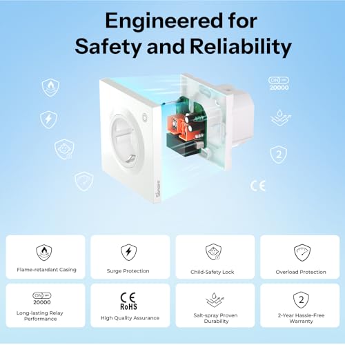 SONOFF Orb Socket (Shuko), Enchufe de Pared Inteligente, Compatible con Matter, WiFi de 2,4 GHz, Estándar UE, 16A, 4000W, Monitorización de Energía, Funciona con Alexa, Google Home y Home Assistant - imagen 4
