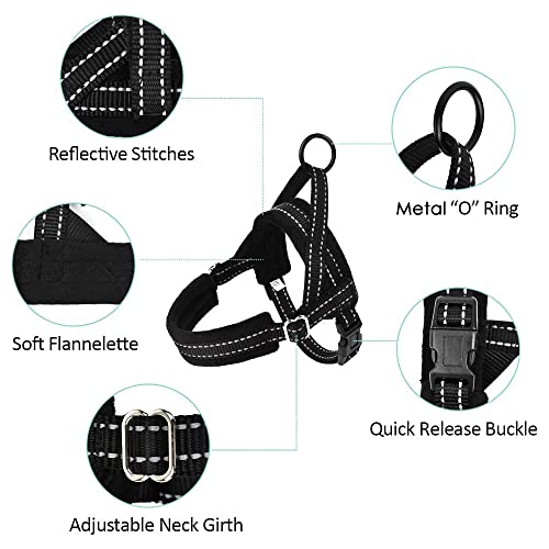 Slowton No Pull Small Dog Harness And Leash Set, Puppy Soft Vest Harness Neck & Chest Adjustable, Reflective Lightweight Harness & Anti-Twist Pet Lead Combo For Small Medium Dogs (Black, Xs) #TOP1