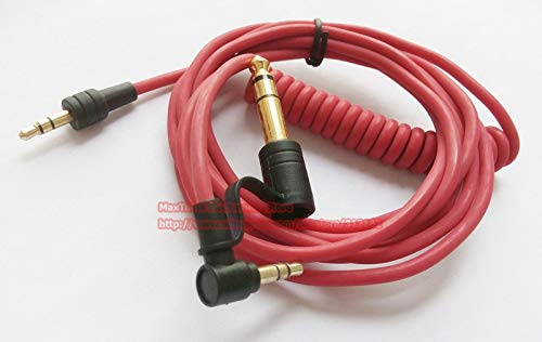 Gimax 3.5mm AUX Cable jack male to male Gold plug Stereo Audio Stretch Spring Cable with 6.35//5PCS