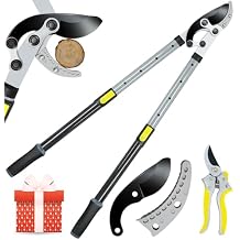 Jardineer Loppers for Tree Trimming Heavy Duty with Compound Action, Labor-Saving Branch Cutter with 2 Inch Capacity, 5-Level Extendable 28-39 Inch Telescoping Handle Tree Trimmer for Yard Work