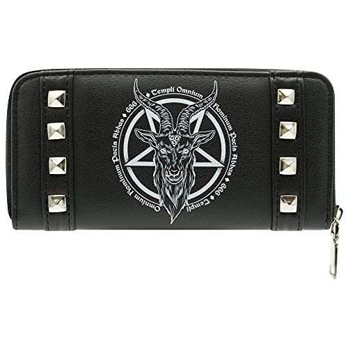 Ro Rox Omnium Alternative Goth 666 Baphomet Pentagram Faux Leather Wallet Purse3