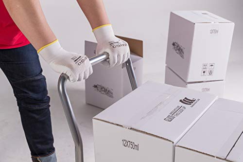 Kaygo Safety Work Gloves Pu Coated-12 Pairs, Kg11Pb, Seamless Knit Glove With Polyurethane Coated Smooth Grip On Palm & Fingers, For Men And Women, Ideal For General Duty Work (Large, White) #TOP3