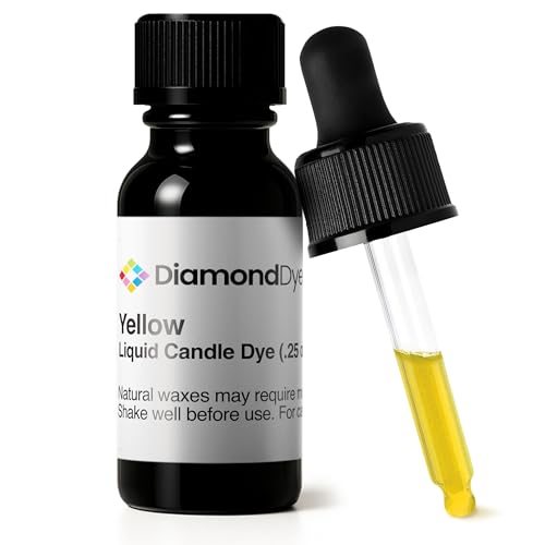 Yellow Liquid Candle Dye (.25 oz) - Made in The USA - Safe and Easy to Use - Pure and Simple Ingredients - Candle Making Supplies for Soy, Paraffin, Palm or Gel Wax - 10 Vibrant Colors to Choose from