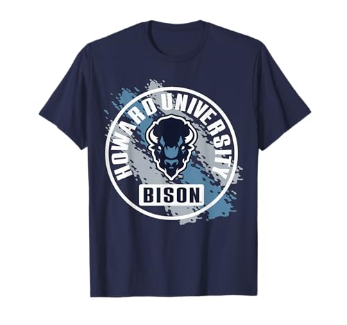 Howard Bison Retro Paint Navy Officially Licensed T-Shirt