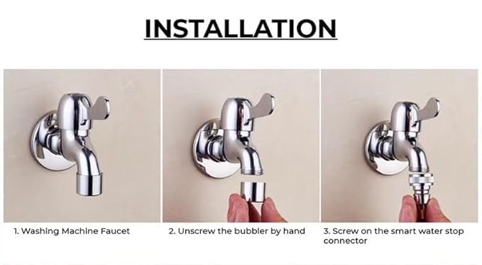 Image of Nozzle Pipe Connector Tap Adaptor For Garden Hose,Washing Machine Faucet Fitting Attachment,Chrome Plated Water Hose For indoor and Outdoor Use (Female(inside Rings /Thread))