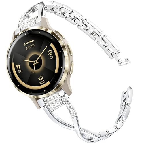 Bracelet 18mm anti-irritation en alliage diamant pour remplacer le silicone Garmin Venu 3S