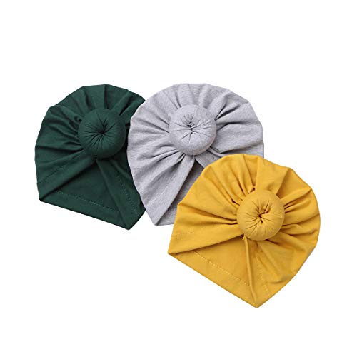 Image of YiZYiF Newborn Baby Turban Soft Rabbit Ears Hospital Hat 3Pack