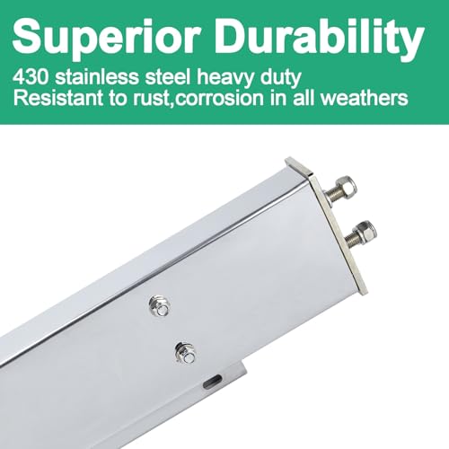 Image of Stainless Steel Mud Flap Hanger with 4 inch Light Cutouts Aluminum Reflectors,Spring Loaded,30 inch Length,2 1 /2 inch Bolt Spacing Bracket Mudflap Holder, W / Screws Nuts for Mudflap,Semi Truck (Oval)