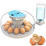 Okkobi M12 - Incubatrice per uova automatica con Girauova Automatico e Controllo Umidità - Facile da Usare e Pulire, 12/24 Uova, Vista a 360°, - Incubatrice uova gallina