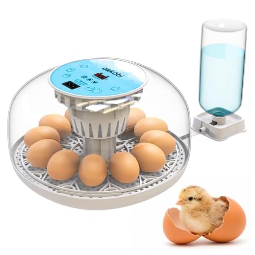 Inkubator für Eier - Brutautomat Vollautomatisch mit Eier Wenden, transparenter 360° Deckel, Brutkasten Hühner, Temperatur & Luftfeuchtigkeitskontrolle, Brutmaschine Vollautomatisch 12-24 Eier