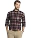 G.H. Bass & Co. Men's Long Sleeve Fireside Plaid Flannel Shirt, Dark Black, Large