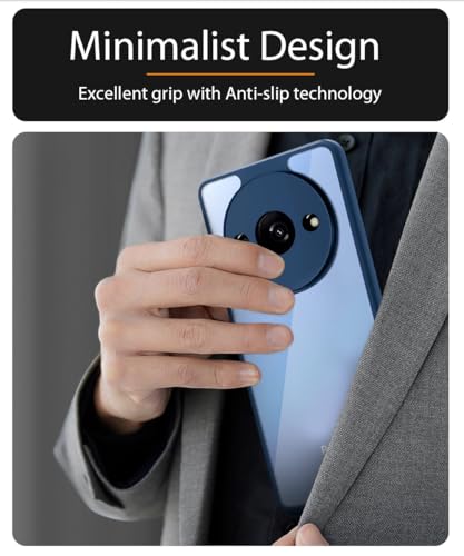 Image of WOW IMAGINE Shockproof Hybrid Back Cover for Mi Redmi A3 2024 | Redmi A3X | Poco C61 | Hard Slim fit Back Case | PC & TPU | Clear Transparent Case - Blue