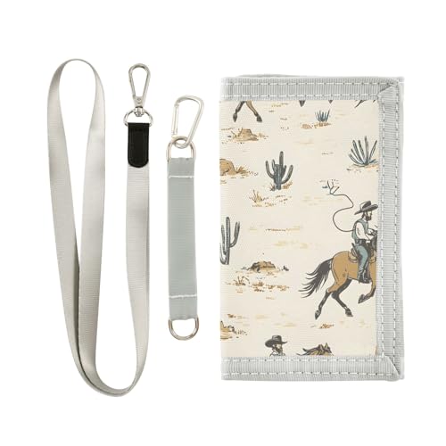 ALAZA Kids Wallets for Boys Girls Toddler Trifold Wallet Children Small Cactus Cowboy with Zipper Coin Pocket