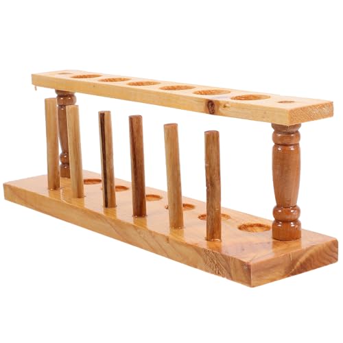 MUELODSIC 木製試験管スタンド 孔 ラボ用試験管収納ラック 多機能テストチューブオーガナイザー 実験室向け省スペース整理ホルダー