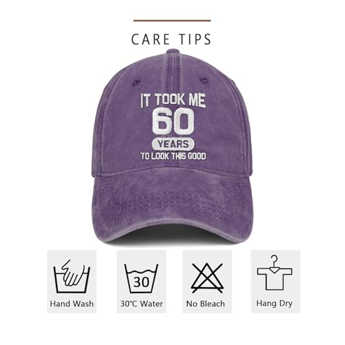 Image of 60th Birthday Gifts for Men Women 60 Year Old Gifts Decorations Took Me 60 Years to Look This Good Washed Cotton Hat