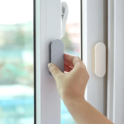 Image of Adhesive Cabinet Handles, Self-Stick Instant Cabinet Handles Alloy No Drilling Push Pull Handles Helper for Kitchen Cabinet Drawer Window Sliding Closet (White, 4 Pcs)