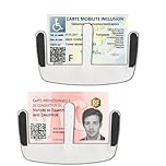 Porte Carte Handicapé Pare Brise x2 ✯Fabriqué en France✯ Support Carte VTC/Taxi/PMR Ticket de Stationnement - Porte Caducée Infirmier Voiture/Macaron - Pochette Carte Handicapé Pare Brise ✯GARANTIE✯