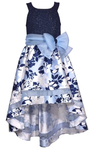 Bonnie Jean Girls 2T-16 Sparkle Knit Floral Mikado Dress