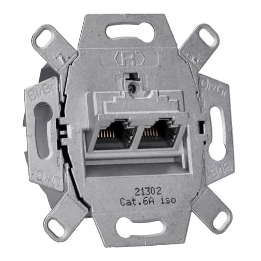 Rutenbeck UAE - Cat. 6A iso Universal-Anschlussdose/Datendose LAN 136104070, 2-Fach RJ45, 10 Gbit/s, Unterputz, geschirmt