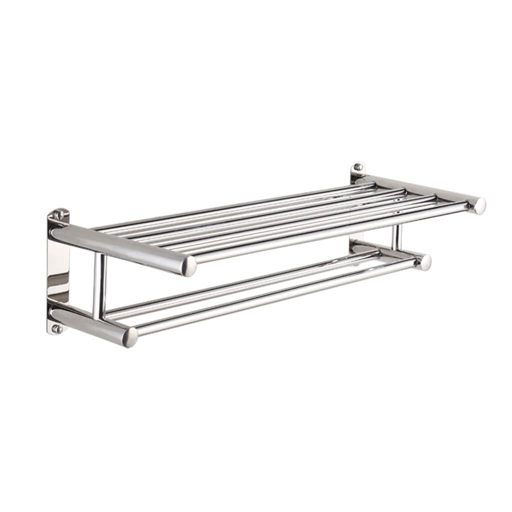 tea towel holders, Towel Rail Bathroom Rack Holder With Double Shelf Wall Mounted Stainless Steel(40cm)