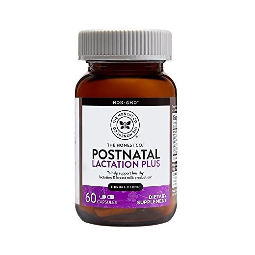 The Honest Company Postnatal Lactation Plus Multivitamin | Lactation Supplement with Milk Thistle & Fenugreek | Breastfeeding Supplement | Organic Postnatal Vitamins | Easy to Swallow | 60 Count