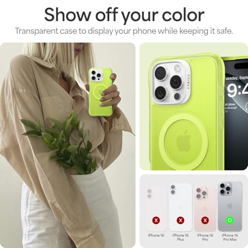Image of Spigen Cyrill UltraSheer Mag | iPhone 16 Pro Max Case | Yellow iPhone 16 Pro Max Back Cover | TPU+Poly Carbonate - Lime