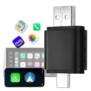 STRBDYI CarPlay Draadloze adapter 2-in-1 voor Apple & Android auto, draadloze CarPlay adapter dongle converteren in de fabriek bekabelde CarPlay naar Wireless Plug & Play, 5,8 GHz Wi-Fi, iOS 10+ &