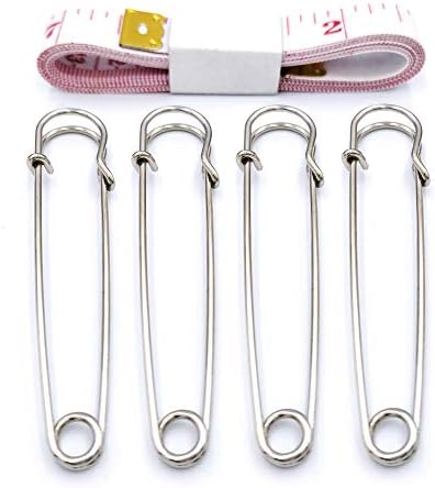 Firefly 30 Pcs Extra Large Safety Pins, 3" Heavy Duty Steel Metal Lock Pin Fasteners for Blankets, Skirts, Crafts, Kilts (Silver)