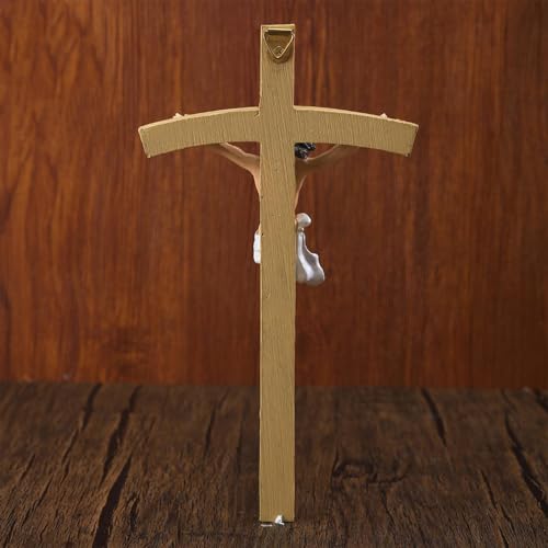 Cristo de resina pintado a mano con acabado artesanal y diseño católico clásico 4