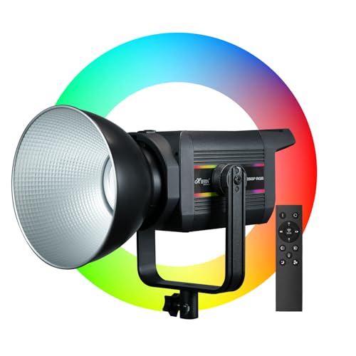 Image of HIFFIN (COB-250P) 250W RGB LED Video Light | 19,800 Lumens Brightness | 2800K-6800K Adjustable | 11 FX Modes | 10-100% Dimmable | Remote Controlled Studio Lighting for Photography & Videography