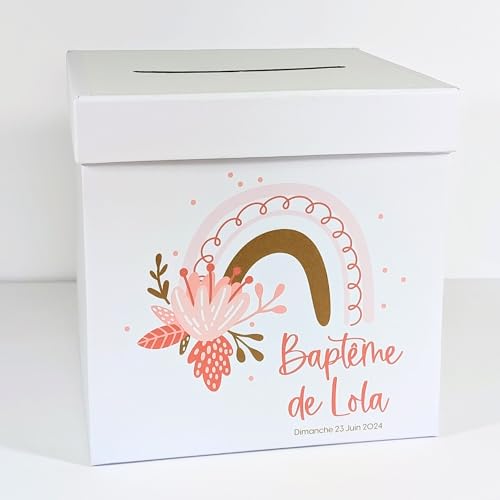 Urne Blanche personnalisée | Urne Anniversaire, Bapteme, Communion, Mariage, Retraite - Cagnotte - Boite - Tirelire | 20 x 20 x 20 CM | Made in France | TE...