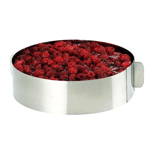 EUROHOME Tortenring verstellbar aus rostfreiem Edelstahl - Kuchenring hoch bis 30 cm verstellbar - Hochwertige Kuchenform rund mit Griffen - Backring 8 cm hoch perfekt für Kuchen und Torten