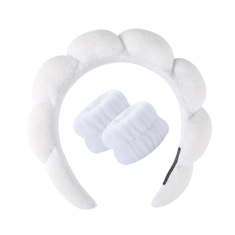 Bubble Stirnband Set Mit Handgelenkbändern Damen Frottee Haaraccessoire | Bubble Stirnband Set Mit Handgelenkbändern Damen Aus Frottee Weiches Praktisches Haarband Für Pflege Make Up Und Yoga