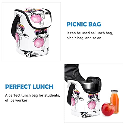 Bolsa de almuerzo pequeña reutilizable lonchera ligera con diseño de jirafa 3