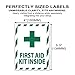 First Aid Kit Sticker Decals - 10 Pack Self-Adhesive Vinyl Labels for Trucks, Equipment & Industrial Safety (5.3