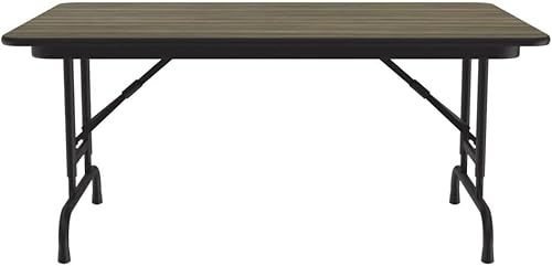 Miniatura 280 de Correll - Mesa plegable de altura ajustable y resistente, parte superior laminada de alta presión, fabricada en Estados Unidos, delantal de acero