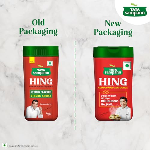 Image of Tata Sampann Hing, Compounded Asafoetida (Bandhani Hing), 50g, Recommended by Chef Sanjeev Kapoor, Strong Flavour & Aroma (Pack of 3)