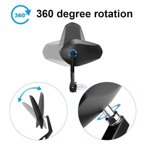 Evite puntos ciegos con el espejo retrovisor universal de 360° de moto 4