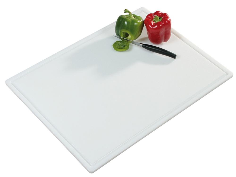3 Stück Kesper Tranchierbrett, Frühstücksbrett, Schneidebrett, Küchenbrett, aus Kunststoff, Maße: ca. 610 x 450 x 12 mm, in weiß