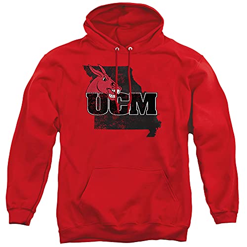 University of Central Missouri Official State Shape Unisex Adult Pull-Over Hoodie,Red, 2X-Large