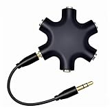 Répartiteur Audio 5 Voies 6 Ports avec Jack 3,5 mm Câble, Mâle à Femelle Multi Écouteurs S...