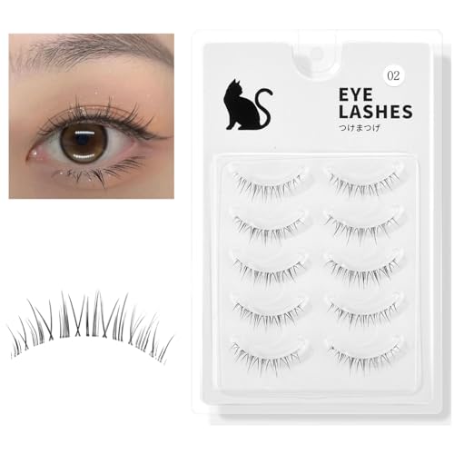 つけまつげ ナチュラル 透明軸 束感 アイラッシュ 簡単 初心者 つけやすい つけまつ毛 付け やすい つけま セルフまつ毛 自然 セルフ 5ペア ブラック 黒 睫毛 まつ毛 まつげ 上まつげ したまつげ 付けまつげ 付け睫毛 人気 手作り 女優 コスプレメイク 母の日 母の日ギフト 母の日のプレゼント（02）のサムネイル