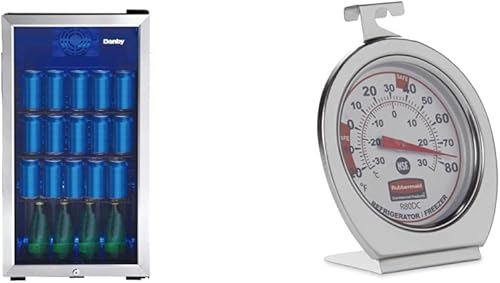Danby DBC117A1BSSDB-6 - Centro de bebidas para latas de 117 31 pies cúbicos refrigerador de bebidas independientes negrogris y Rubbermaid FGR80DC