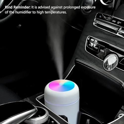 Image of 300ml Essential Oil Diffuser & Humidifier - Ultrasonic Cool Mist with Quiet Operation, LED Lights - Aromatherapy Air Freshener for Home, Office, Car(Colours May Vary)
