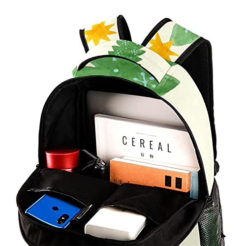 Sac à dos décontracté multicolore avec motifs étoiles et sapins
