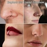 DAI JY Złoty i srebrny piercing do nosa z tytanu dla mężczyzn i kobiet 20/18/16 g, septum, tragus, conch, kolczyki, piercing do ust, piercing do nosa, pierścienie do piercingu 6/7/8/9/10 mm, 6mm