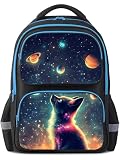 HiMagics School Backpack For Boys Girls Backpack For Kids Toddler Teens Elementary Middle School 17 inch Boys Backpacks Ages 6-18 Travel Book bag with Chest Strap Star Fox Pattern